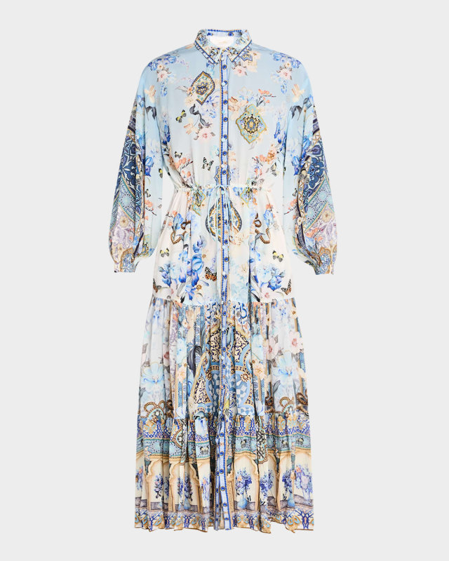 Al Manial Palace Memoirs Tiered Maxi Shirtdress